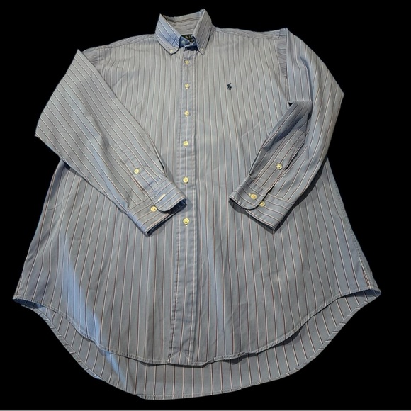 Ralph Lauren Polo Men's Striped Blue Shirt - Picture 1 of 11